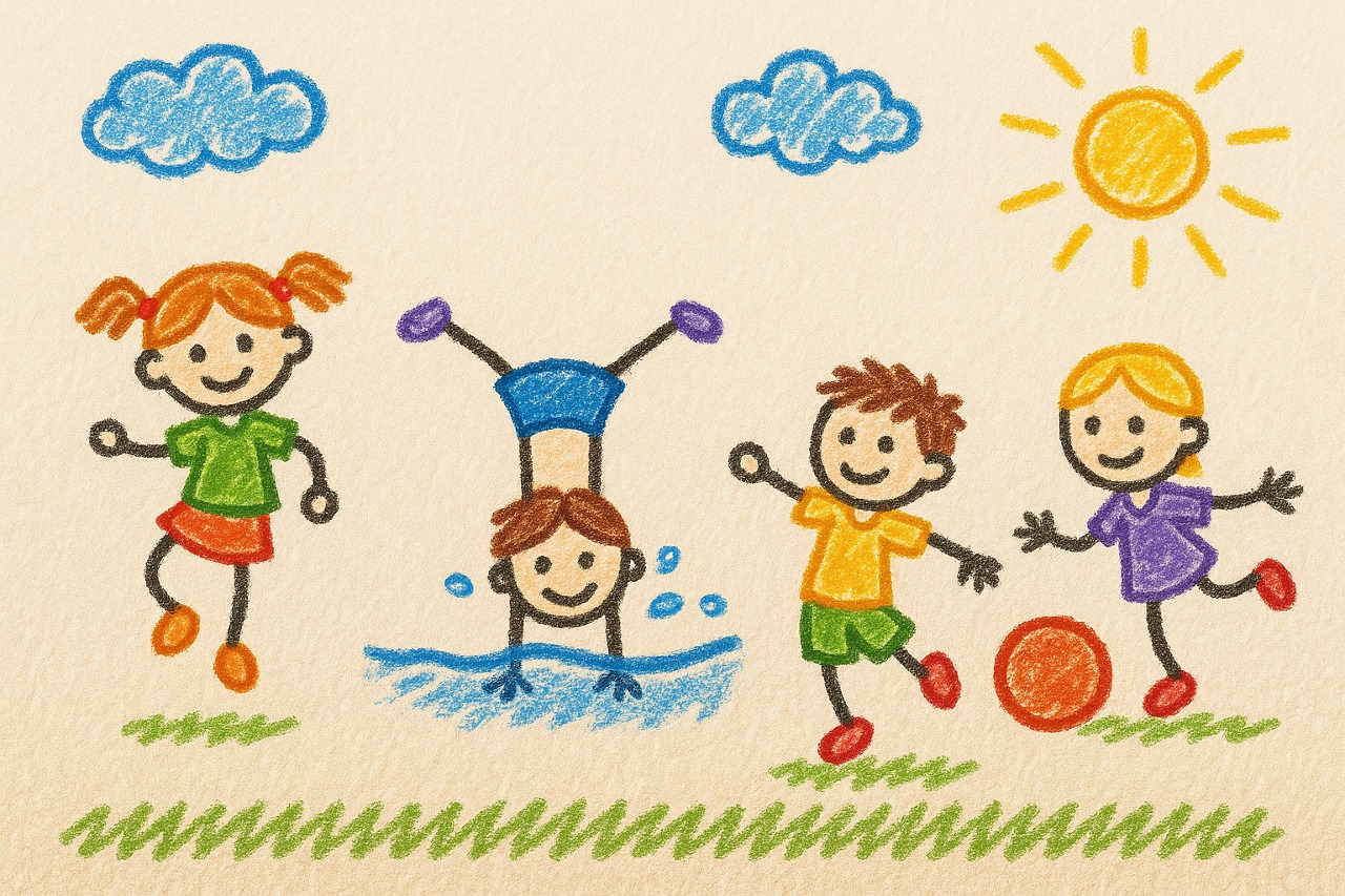 Children's Outdoor Playtime Illustration (1)